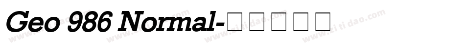 Geo 986 Normal字体转换